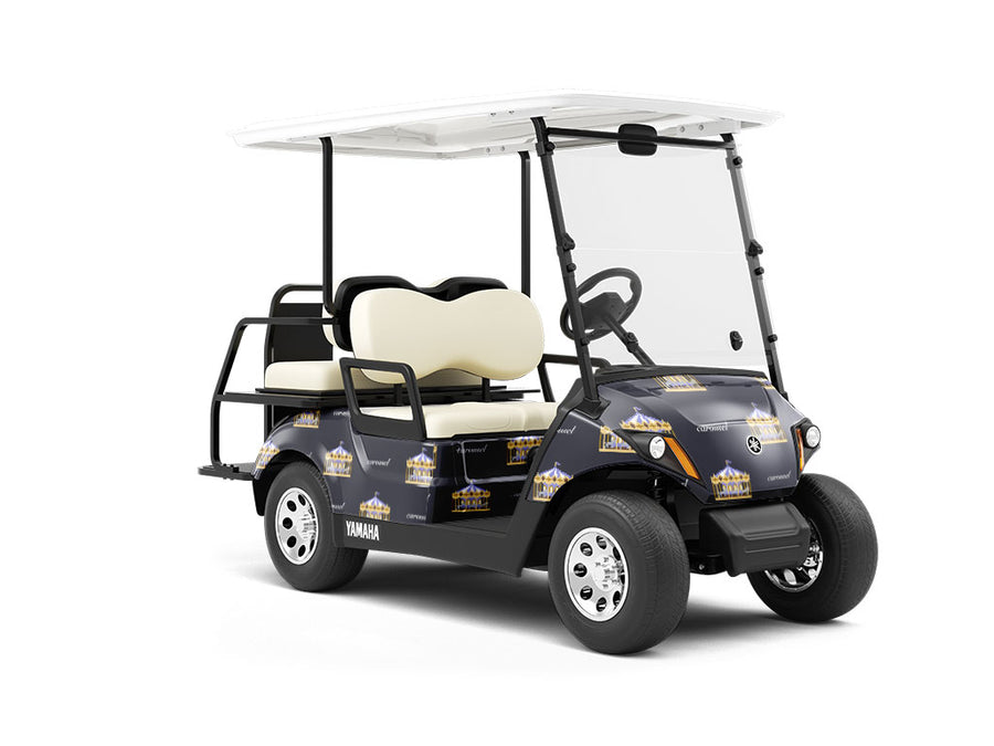 Pixel Carousel Circus Wrapped Golf Cart