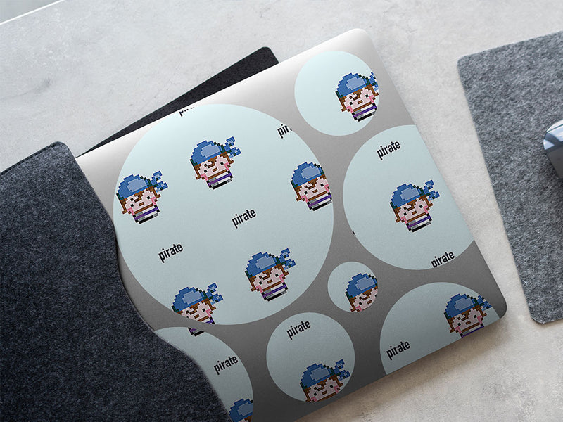 pixel crew pirate DIY Laptop Stickers