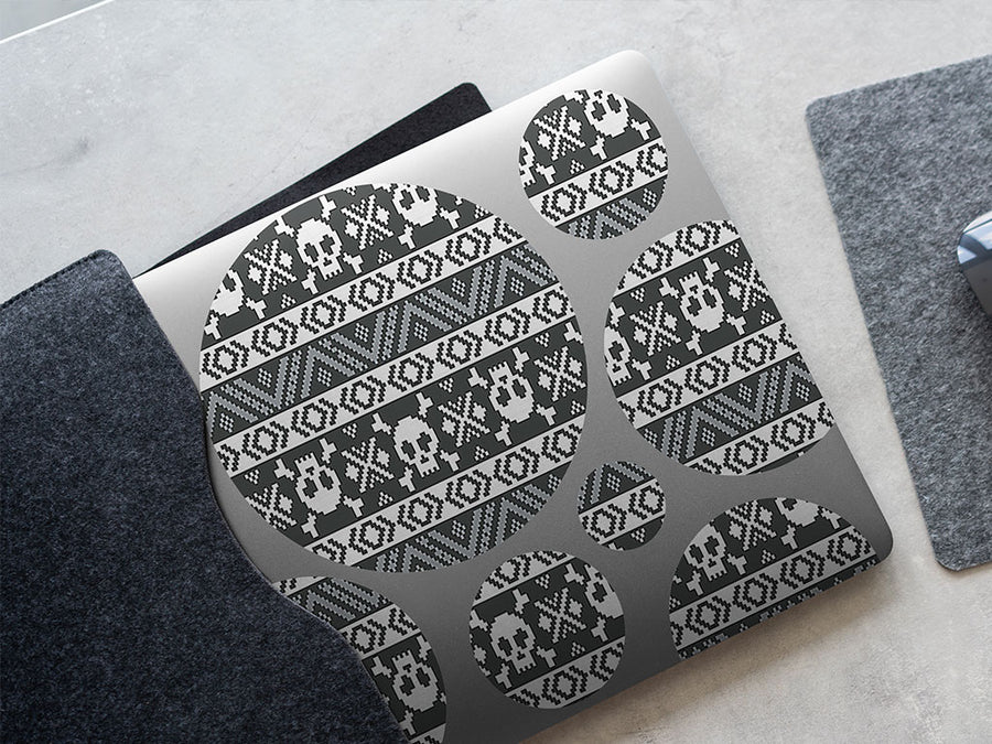 pixel death skull and bones DIY Laptop Stickers