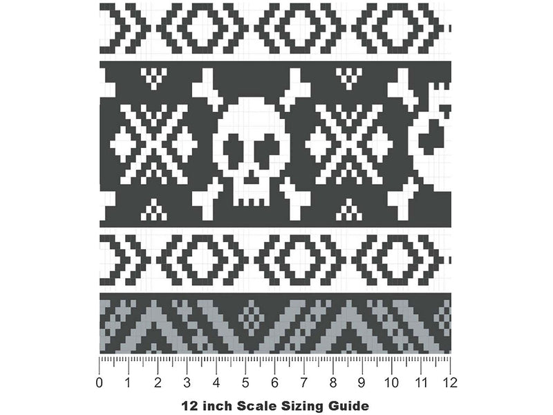 Pixel Death Halloween Vinyl Film Pattern Size 12 inch Scale~Rwraps Pixel Death Halloween Sizing Chart~2