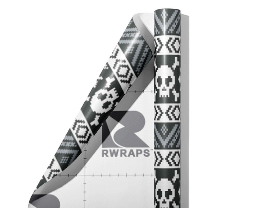 Pixel Death Halloween Wrap Film Sheets~Rwraps Series 914 Pixel Death Halloween Scrolled Sheet~3