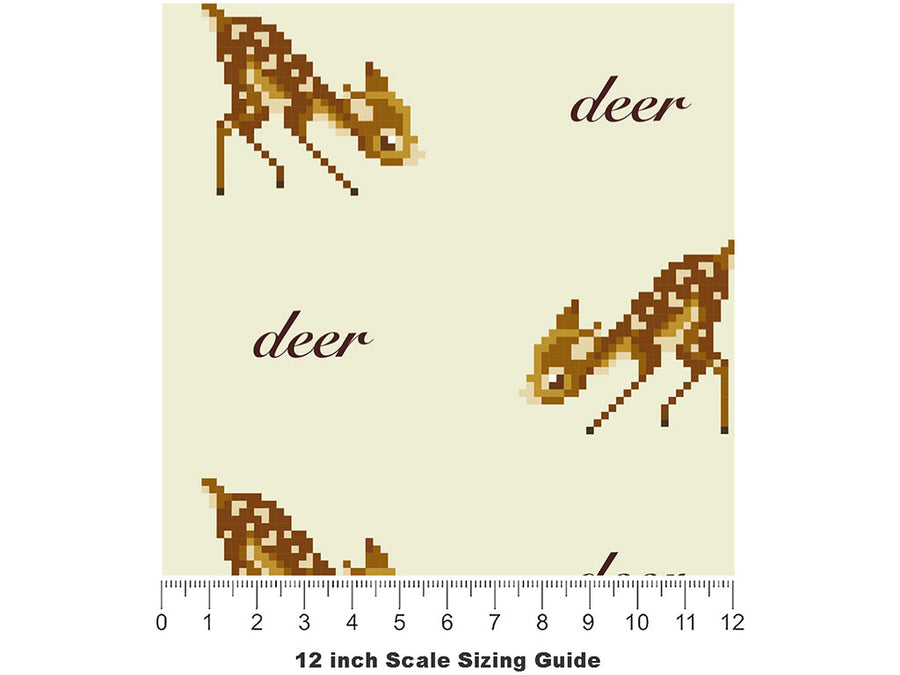 Pixel Faun Animal Vinyl Film Pattern Size 12 inch Scale~Rwraps Pixel Faun Animal Sizing Chart~2