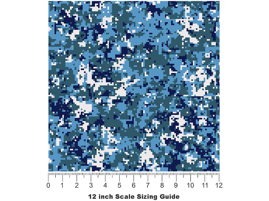 Pixel Peacock Camouflage Vinyl Film Pattern Size 12 inch Scale~Rwraps Pixel Peacock Camouflage Sizing Chart~3