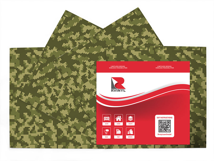 pixel perfect camouflage Craft Vinyl Sheet Pack