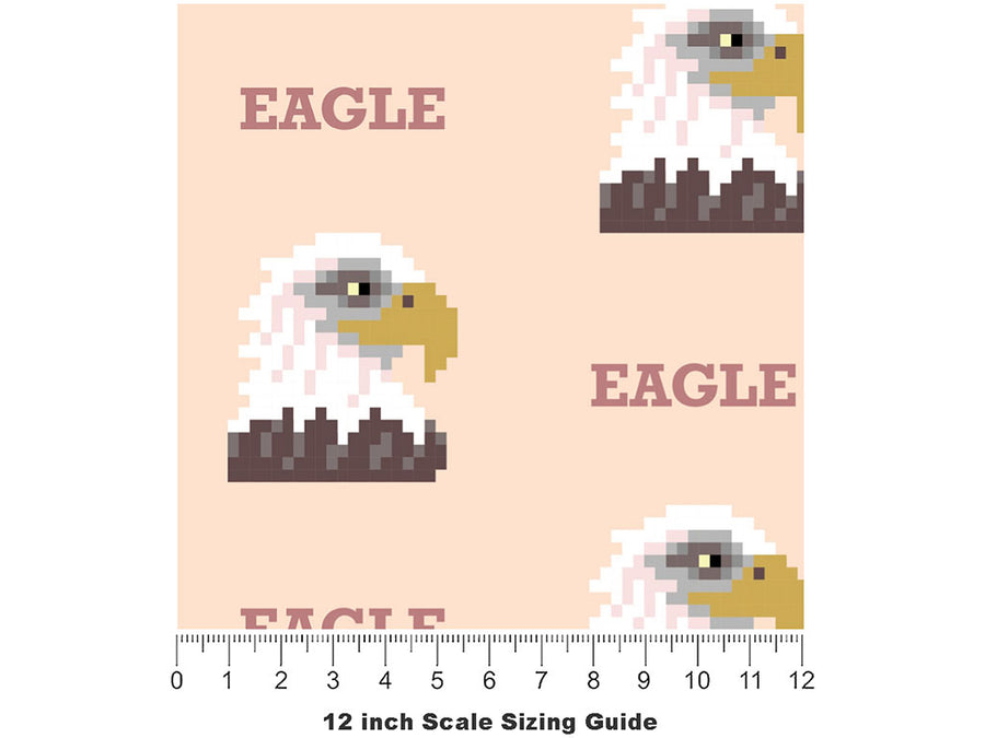 Pixel Pride Birds Vinyl Film Pattern Size 12 inch Scale~Rwraps Pixel Pride Birds Sizing Chart~2