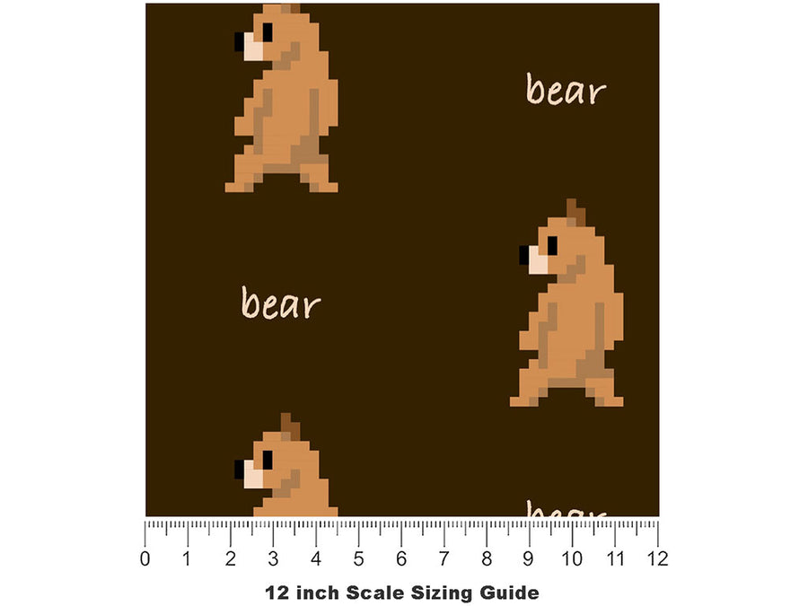 Pixel Wiggle Animal Vinyl Film Pattern Size 12 inch Scale~Rwraps Pixel Wiggle Animal Sizing Chart~2
