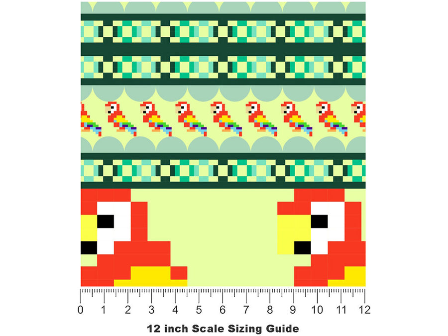 Pixelated Dialogue Birds Vinyl Film Pattern Size 12 inch Scale~Rwraps Pixelated Dialogue Birds Sizing Chart~2