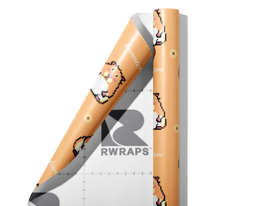 Pixelated Gold Rodent Wrap Film Sheets~Rwraps Series 914 Pixelated Gold Rodent Scrolled Sheet~3