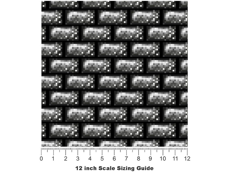 Pixelated Version 1 Brick Vinyl Film Pattern Size 12 inch Scale~Rwraps Pixelated Version 1 Brick Sizing Chart~3