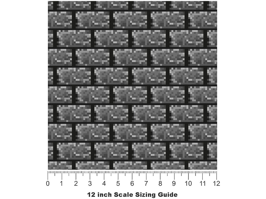 Pixelated Version 2 Brick Vinyl Film Pattern Size 12 inch Scale~Rwraps Pixelated Version 2 Brick Sizing Chart~3