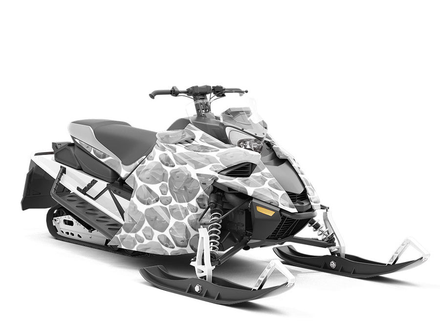 Plain Grey Cobblestone Custom Wrapped Snowmobile