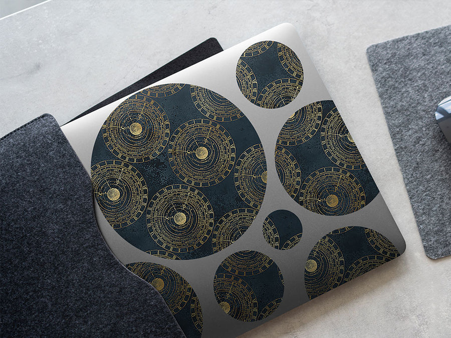 planetary timestamps steampunk DIY Laptop Stickers