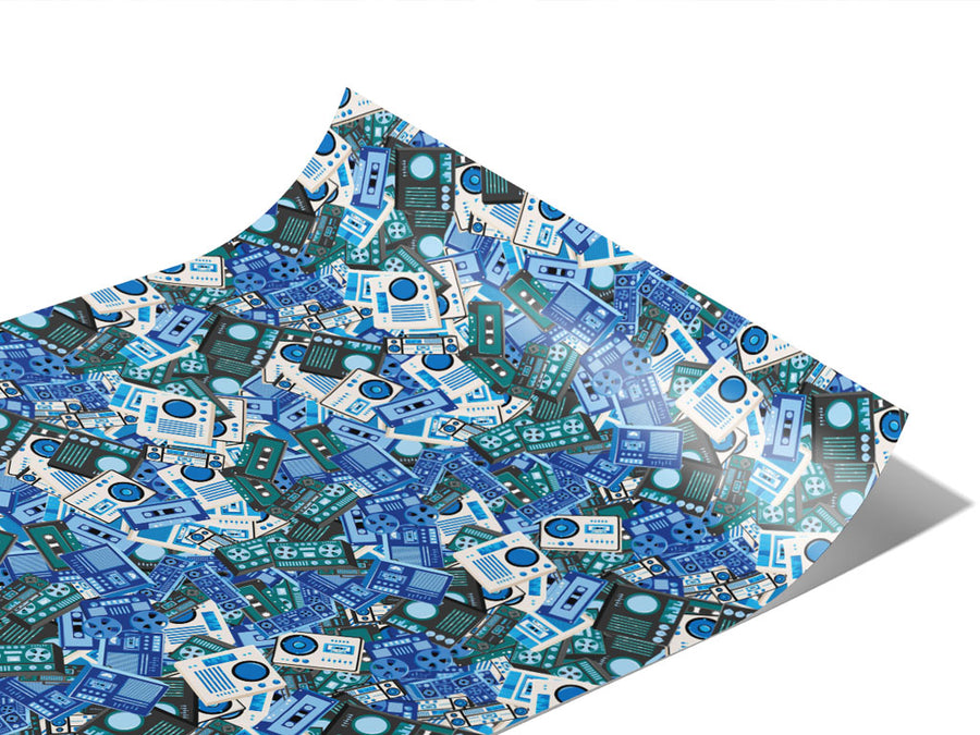 Play the Blues Sticker Bomb Vinyl Wraps~Rwraps Series 914 Digitally Printed Vinyl Wrap~1