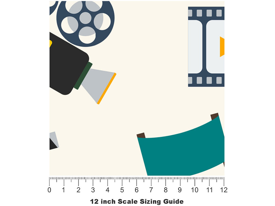 Playback Start Movie Vinyl Film Pattern Size 12 inch Scale~Rwraps Playback Start Movie Sizing Chart~2