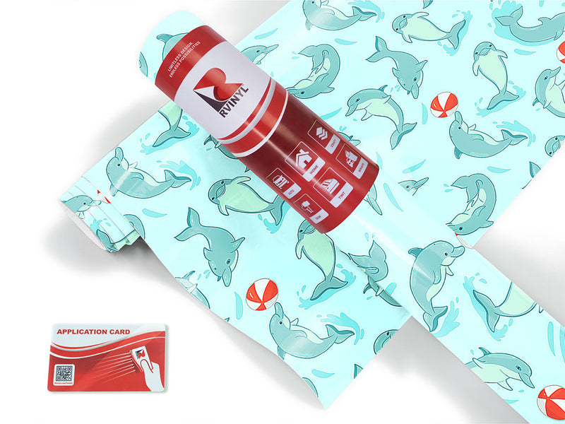 playful dolphins salt water Craft Vinyl Roll