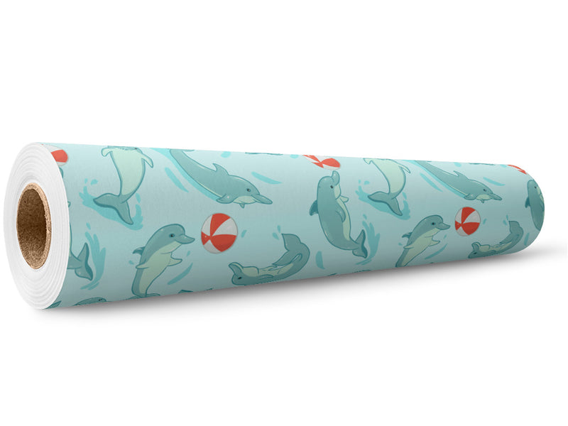 Playful Dolphins Marine Life Wrap Film Wholesale Roll~Rwraps Series 914 Digitally Printed Vinyl Roll~5