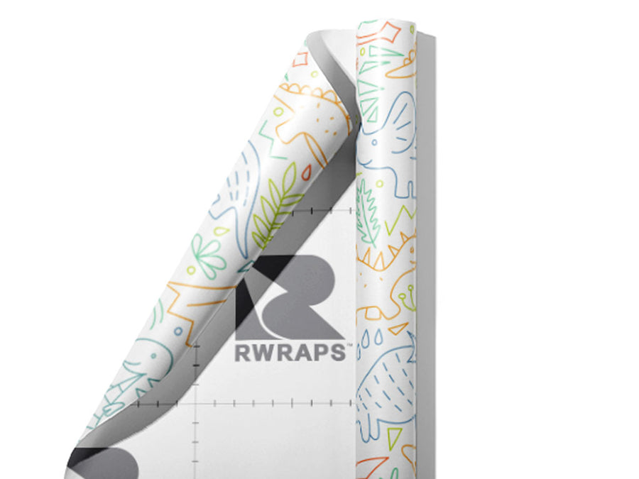 Playroom Pals Dinosaur Wrap Film Sheets~Rwraps Series 914 Playroom Pals Dinosaur Scrolled Sheet~3