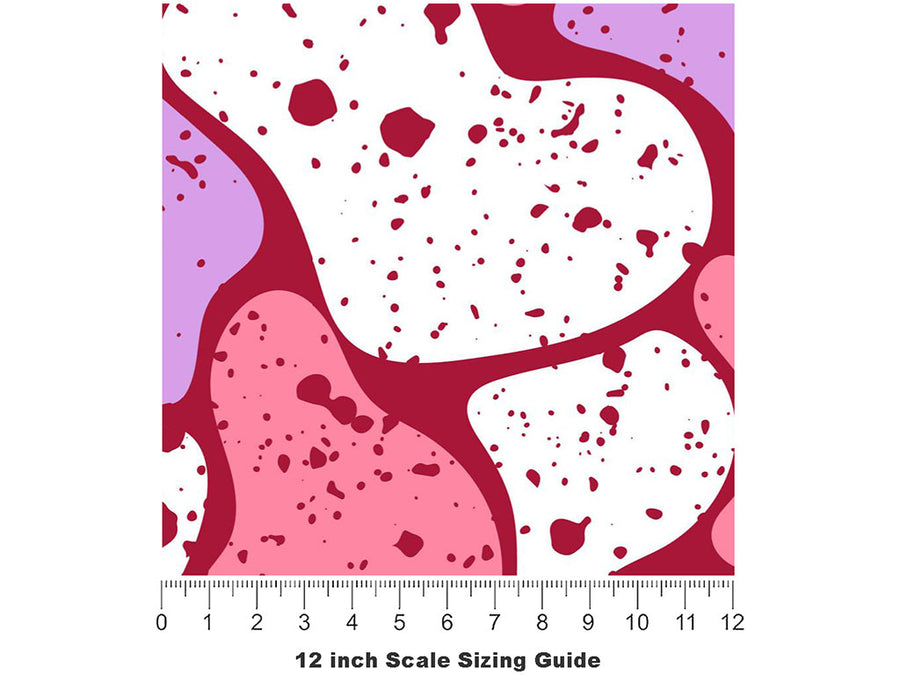 Plum Cobblestone Vinyl Film Pattern Size 12 inch Scale~Rwraps Plum Cobblestone Sizing Chart~3