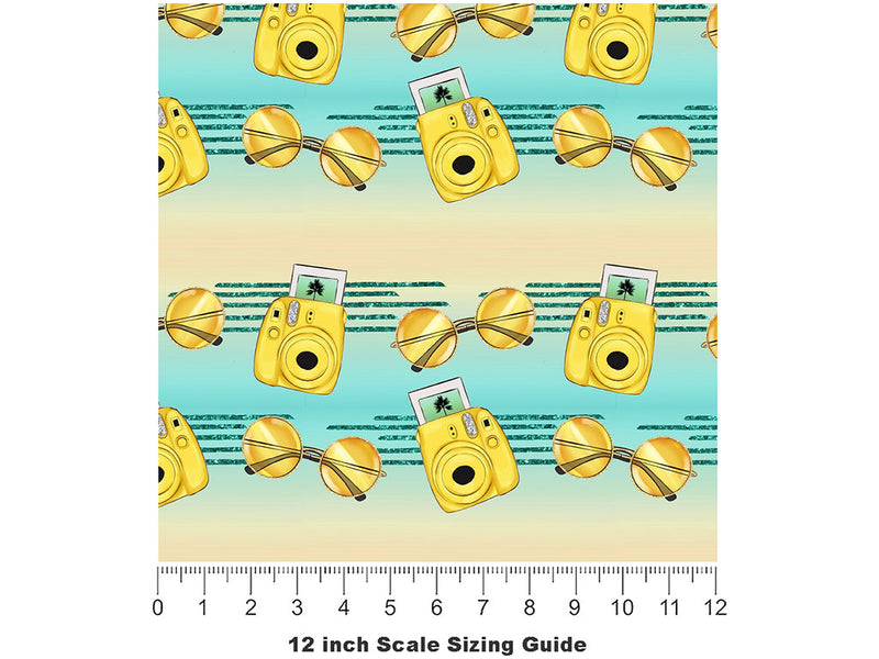 Polaroid Memories Summertime Vinyl Film Pattern Size 12 inch Scale~Rwraps Polaroid Memories Summertime Sizing Chart~2