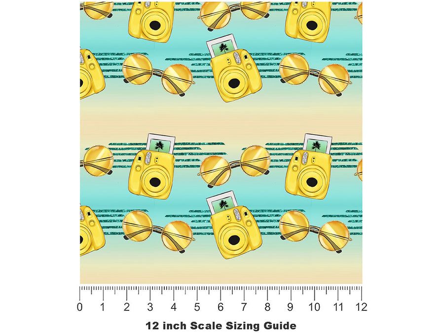 Polaroid Memories Summertime Vinyl Film Pattern Size 12 inch Scale~Rwraps Polaroid Memories Summertime Sizing Chart~2