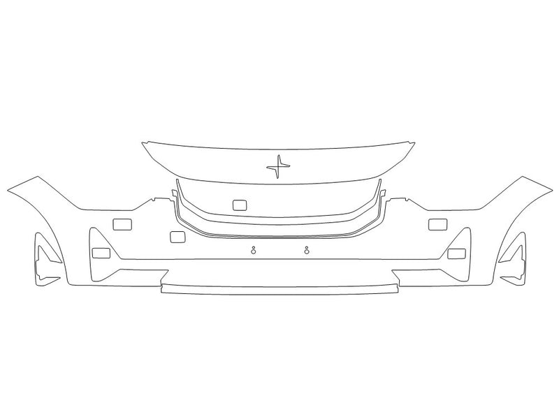 2 Avery Dennison Clear Bra Bumper Precut PPF Diagram