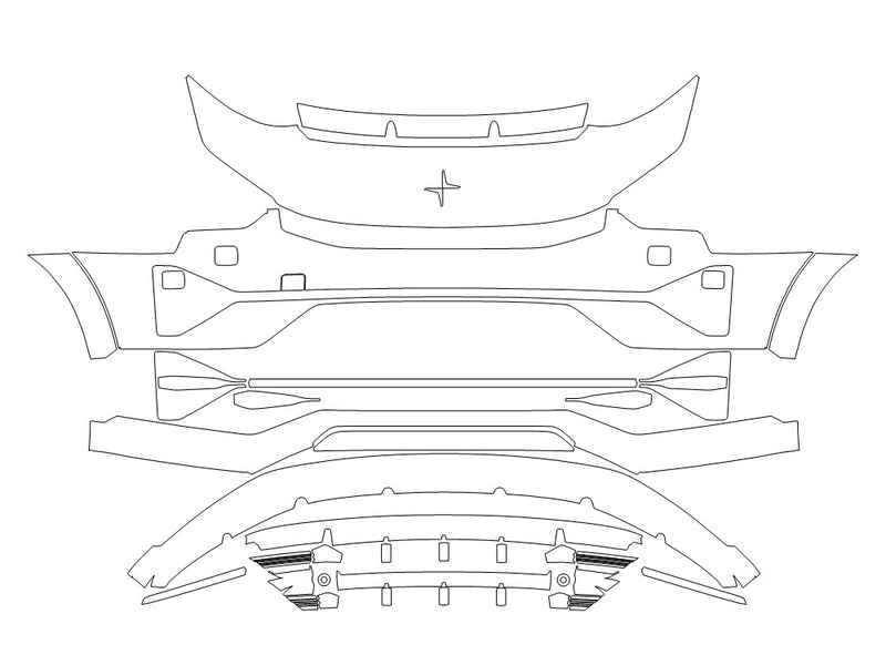 3 Avery Dennison Clear Bra Bumper Precut PPF Diagram