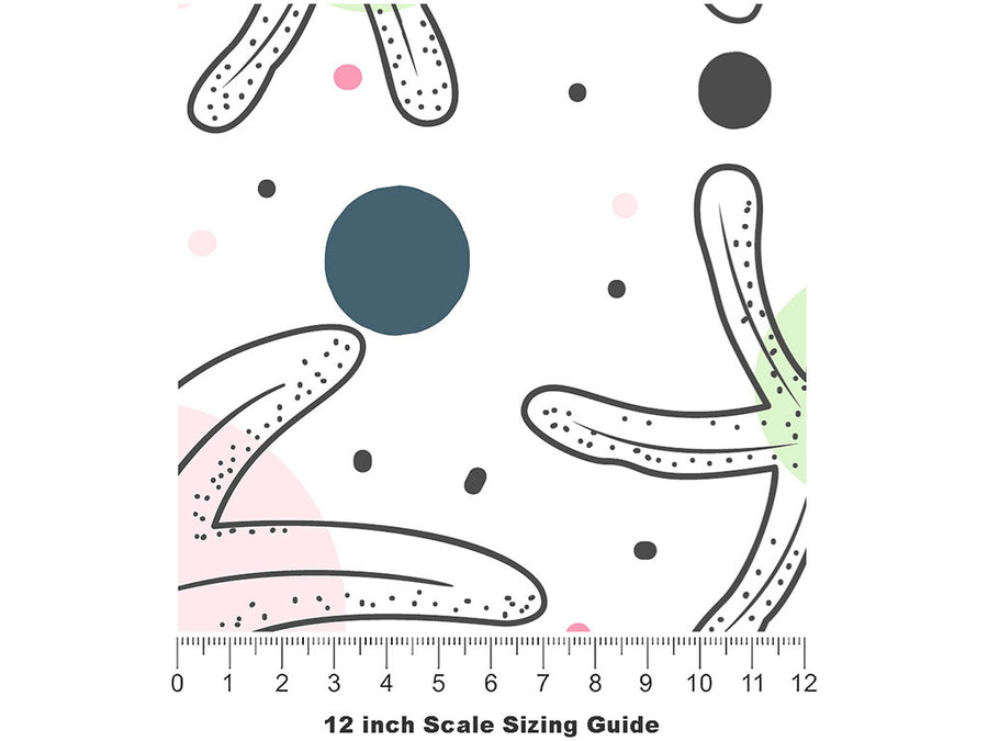 Polka Dots Marine Life Vinyl Film Pattern Size 12 inch Scale~Rwraps Polka Dots Marine Life Sizing Chart~2
