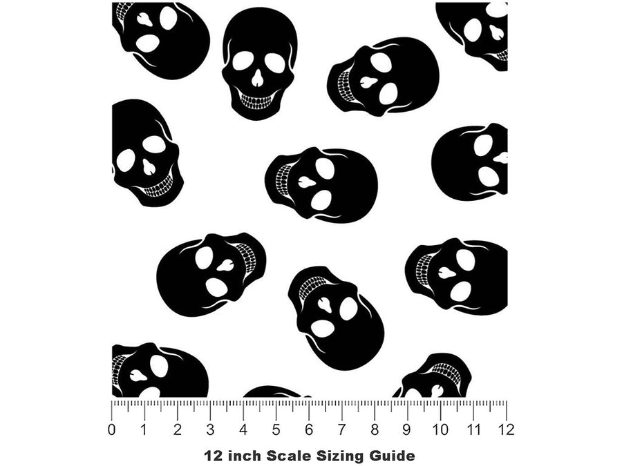 Polkadot Skulls Halloween Vinyl Film Pattern Size 12 inch Scale~Rwraps Polkadot Skulls Halloween Sizing Chart~2
