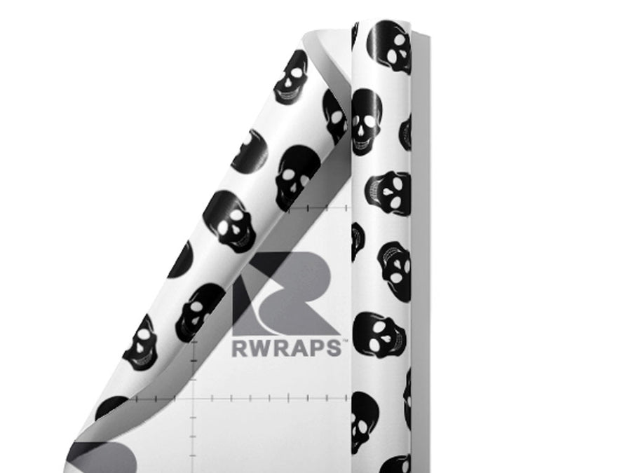 Polkadot Skulls Halloween Wrap Film Sheets~Rwraps Series 914 Polkadot Skulls Halloween Scrolled Sheet~3