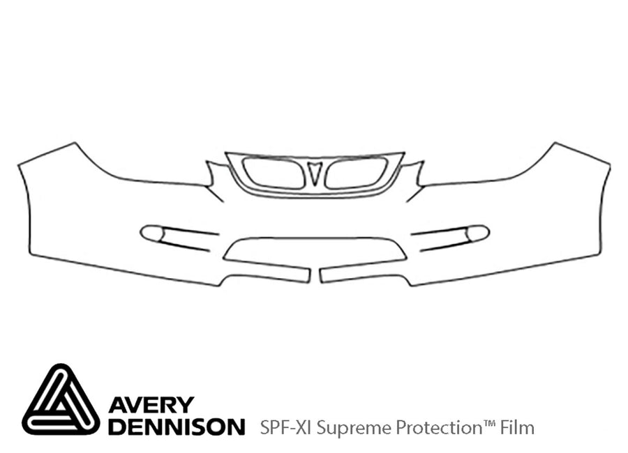 g5 Avery Dennison Clear Bra Bumper Precut PPF Diagram