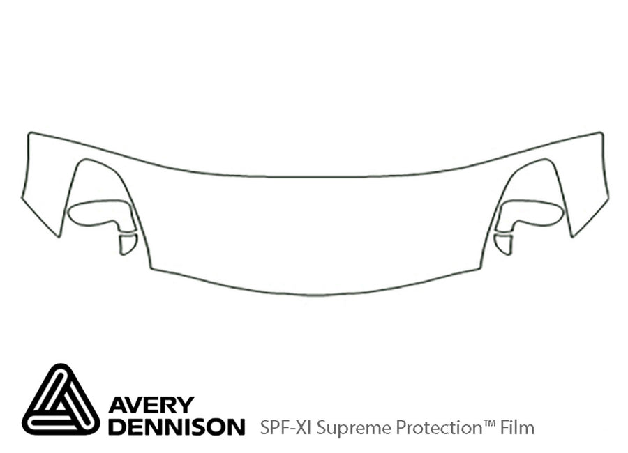 solstice Avery Dennison Clear Bra Hood Precut PPF Diagram