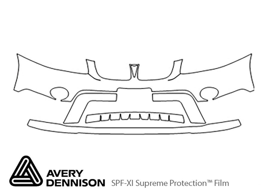 torrent Avery Dennison Clear Bra Bumper Precut PPF Diagram