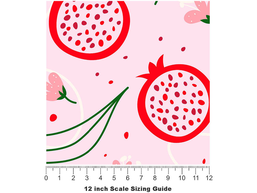 Poppy Pods Fruit Vinyl Film Pattern Size 12 inch Scale~Rwraps Poppy Pods Fruit Sizing Chart~2
