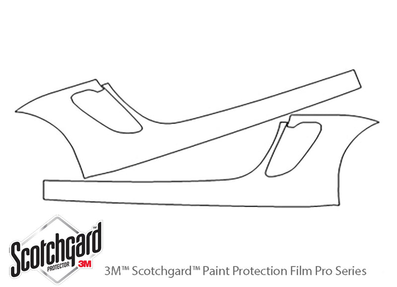 718 boxster 3M Clear Bra Door Cup Precut PPF Diagram