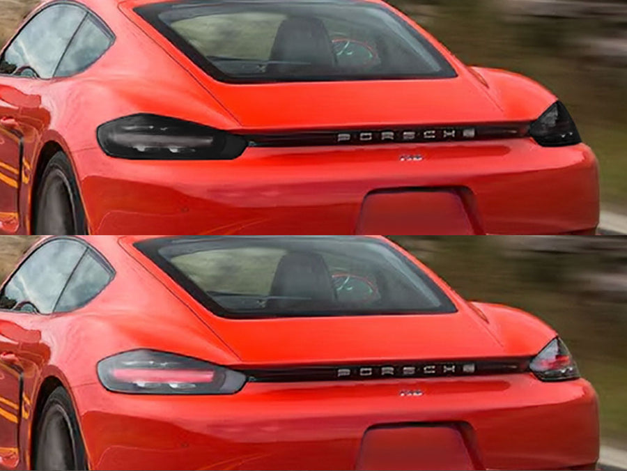 718 cayman Before and After Smoked Taillights