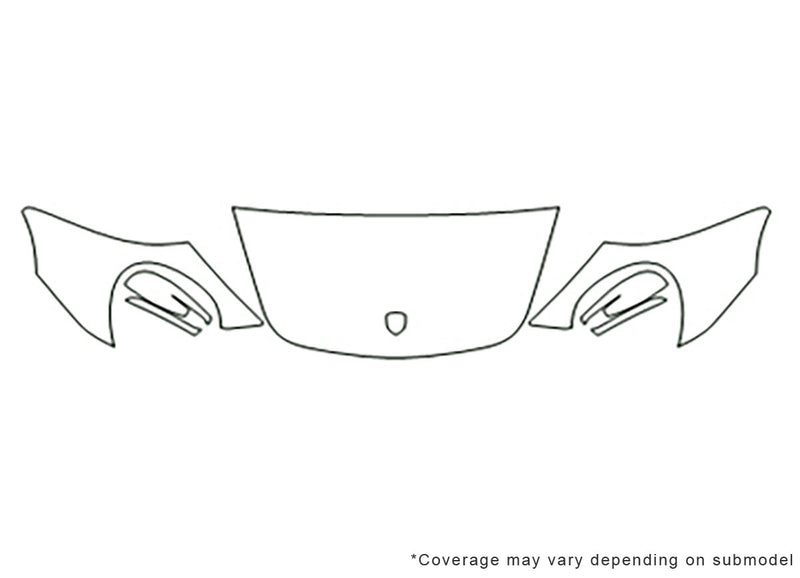 911 3M Clear Bra Hood Precut PPF Diagram
