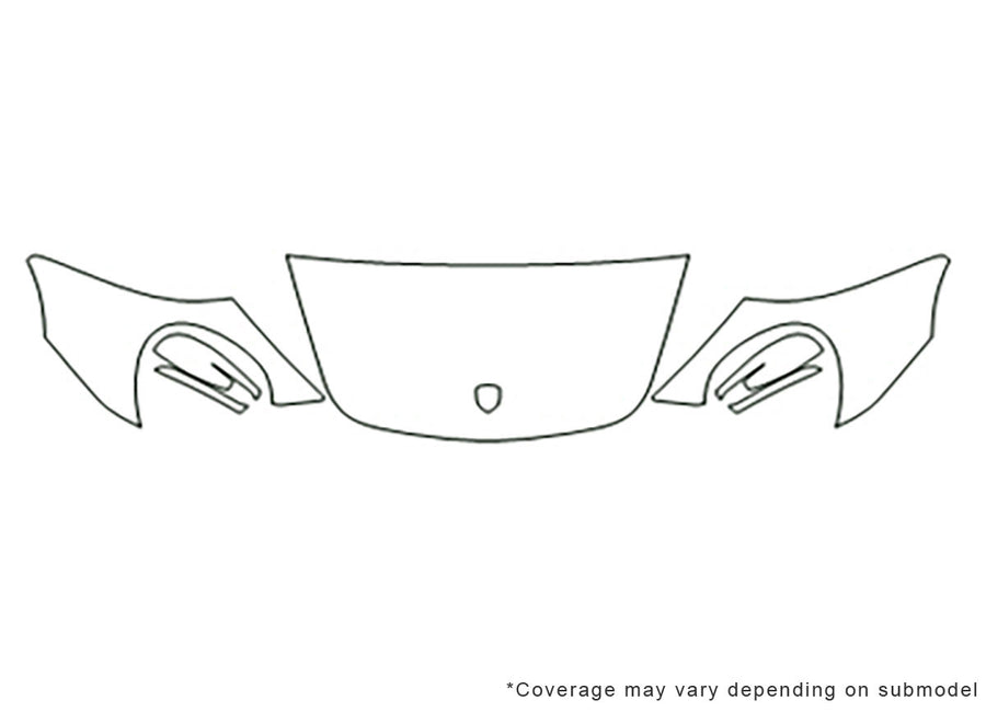911 3M Clear Bra Hood Precut PPF Diagram