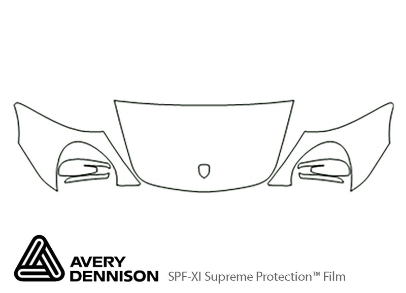 911 Avery Dennison Clear Bra Hood Precut PPF Diagram