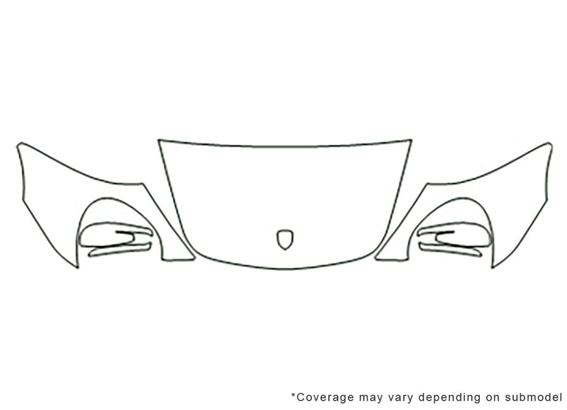 911 3M Clear Bra Hood Precut PPF Diagram