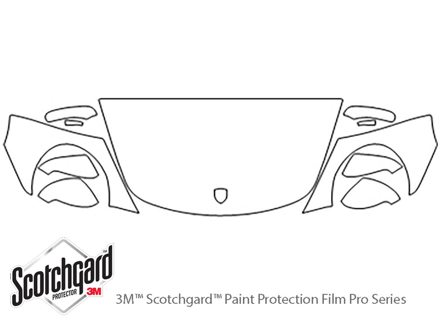 911 3M Clear Bra Hood Precut PPF Diagram