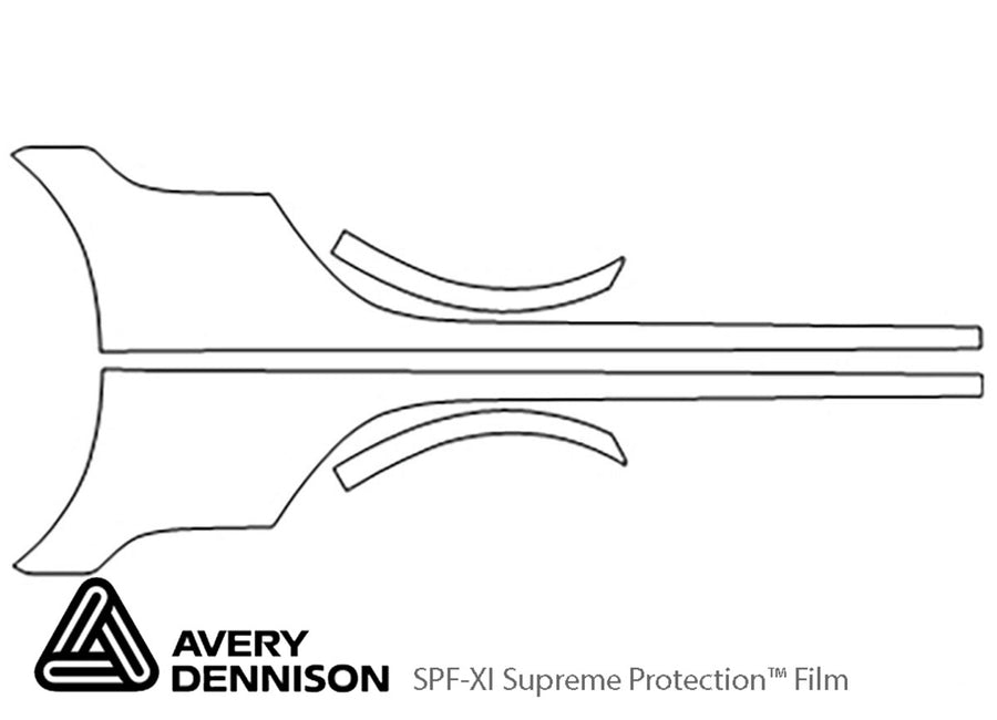 911 Avery Dennison Clear Bra Door Cup Precut PPF Diagram
