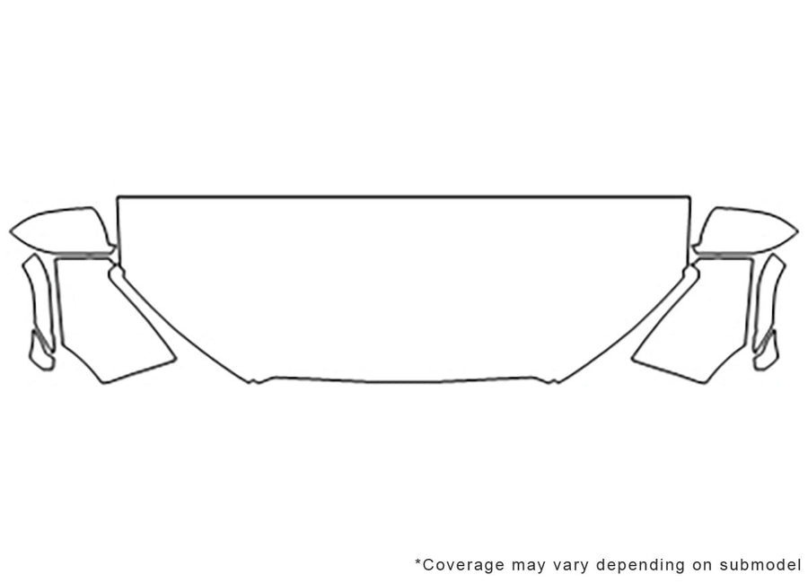 911 3M Clear Bra Hood Precut PPF Diagram