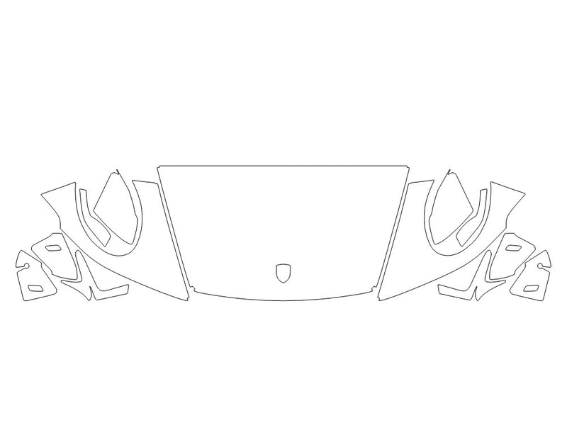 911 Avery Dennison Clear Bra Hood Precut PPF Diagram