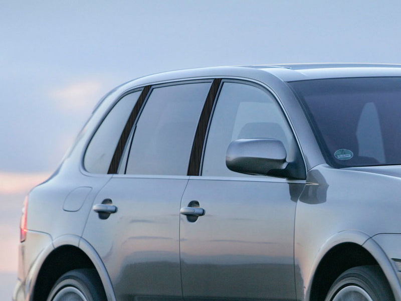 porsche cayenne 2003-2010 Brushed Aluminum Black Pillar Cover Diagram