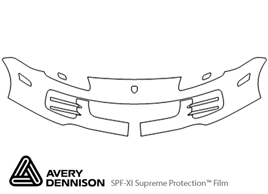 cayenne Avery Dennison Clear Bra Bumper Precut PPF Diagram