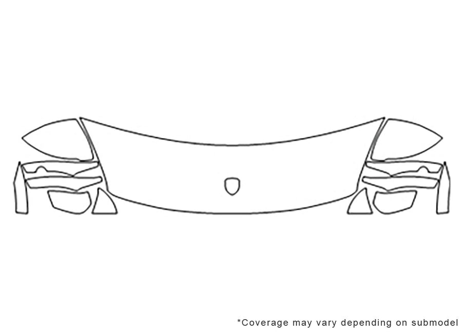cayenne 3M Clear Bra Hood Precut PPF Diagram