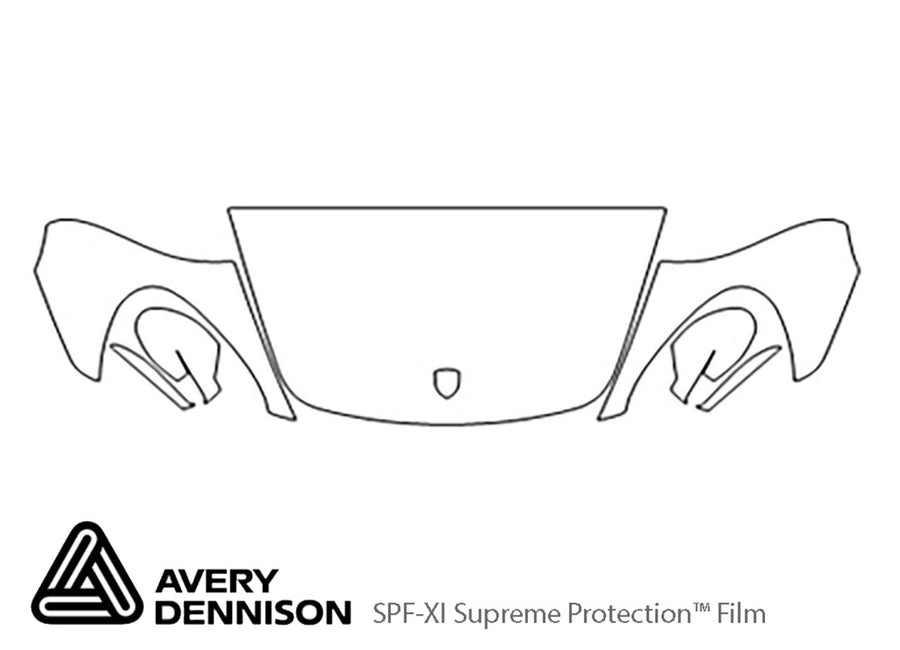 cayman Avery Dennison Clear Bra Hood Precut PPF Diagram