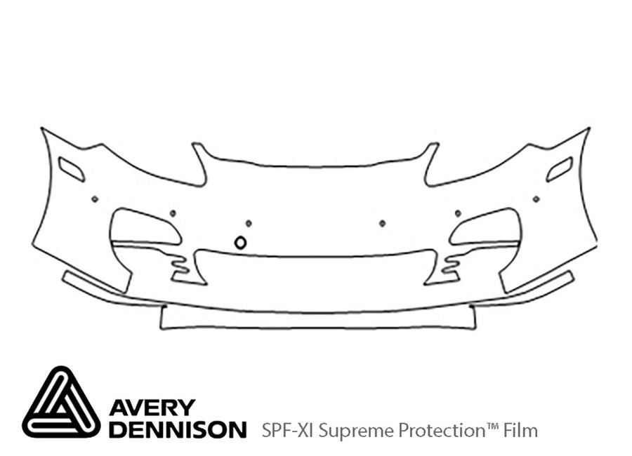 panamera Avery Dennison Clear Bra Bumper Precut PPF Diagram