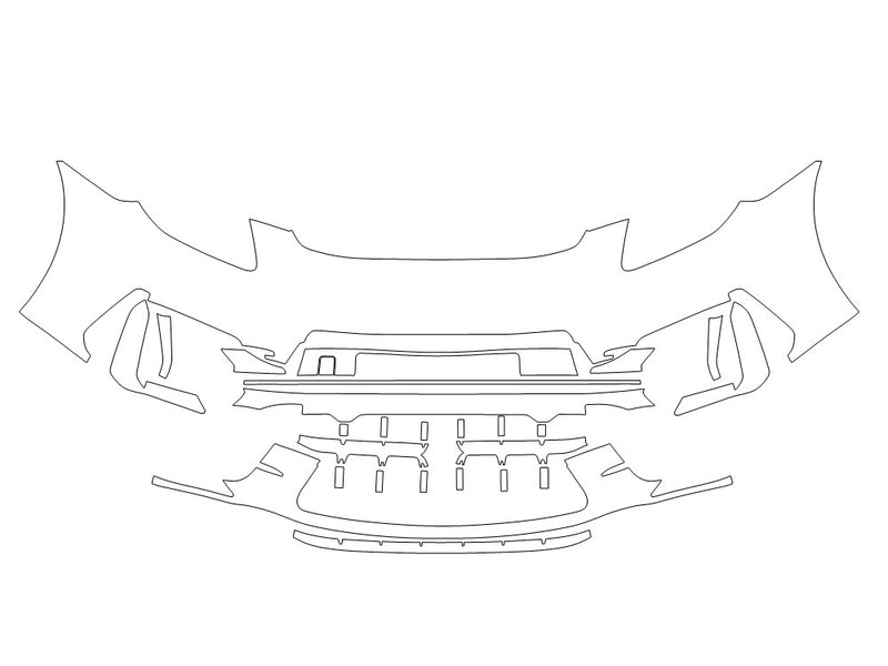 panamera 3M Clear Bra Bumper Precut PPF Diagram