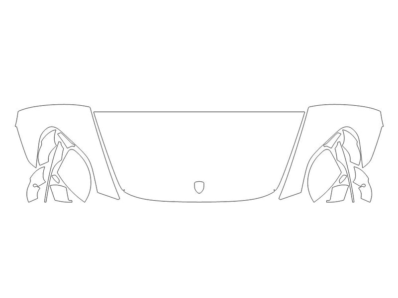 panamera Avery Dennison Clear Bra Hood Precut PPF Diagram